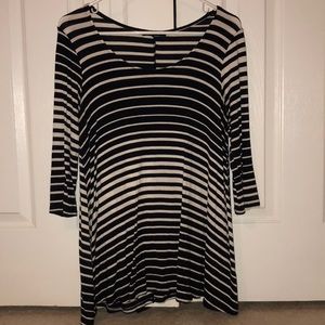 Navy and White Striped Shirt